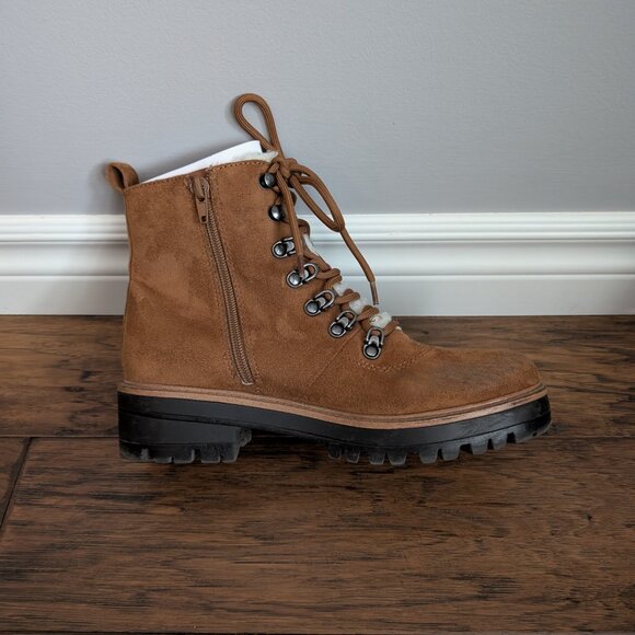 American Eagle Sherpa Lug boots camel tan size 7.5 - Picture 9 of 16